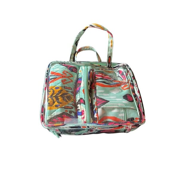 Vera Bradley Iconic Travel Cosmetic Set 5 Pieces Floral & Clear Zipper Closure - Picture 4 of 5